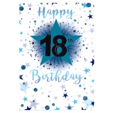 AGE 18 CARDS 6's Male Text & Stars
