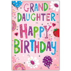 BIRTHDAY CARDS,Granddaughter Text & Treats