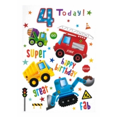 AGE 4 CARDS, 6's Male Vehicles