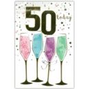 AGE 50 CARDS, 6's Female Wine Glasses