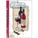 BIRTHDAY CARDS,6's Wine Bottle & Glasses