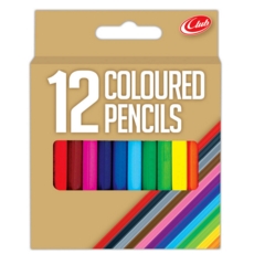 PENCIL,Coloured 12 x Half Length, Bxd Club H/pk CB510