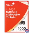 RAFFLE & CLOAKROOM TICKETS, 1-1000 Security Coded Silvine
