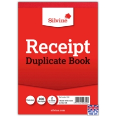 RECEIPT BOOK,Gummed 100's 105x146mm (Silvine)