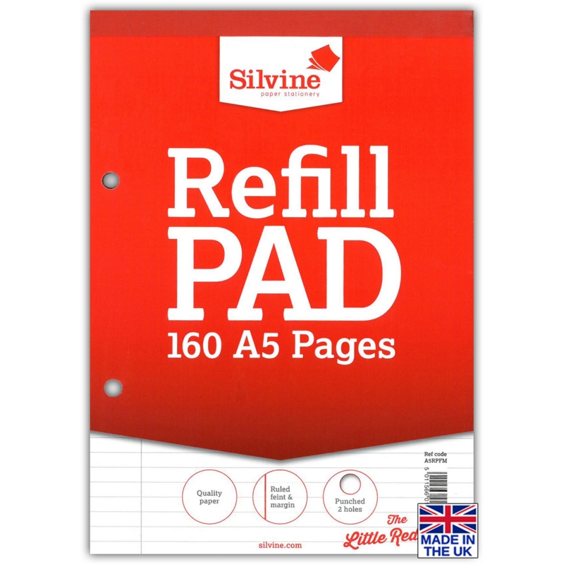 REFILL PAD,A5 Ft.& M 80lv Silvine