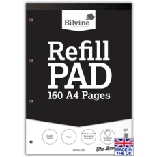 REFILL PAD,A4 Plain,Silvine 160 page 80lv