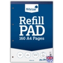 REFILL PAD,A4 Squares 5mm Silvine 160 page 80lv