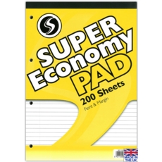REFILL PAD,A4 Ft.& M Silvine Super Economy 400 page 200lv