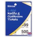 RAFFLE & CLOAKROOM TICKETS, 1-500 Security Coded Silvine