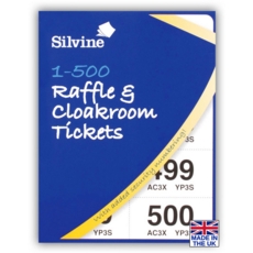 RAFFLE & CLOAKROOM TICKETS, 1-500 Security Coded Silvine