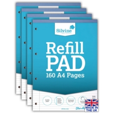 REFILL PAD,A4 N.Ft.& M Silvine 160 page(Carton Price,4x6pc)