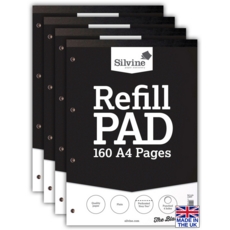 REFILL PAD,A4 Plain,Silvine 160 page(Carton Price,4x6pc)
