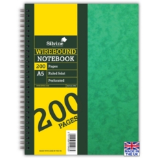 NOTEBOOK,Spiral/Stiff Cover A5 100lv (Silvine)