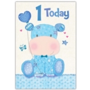 AGE 1 CARDS, 6's Male Hippo