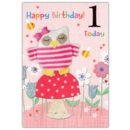 AGE 1 CARDS, 6's Female Knitted Owl Bees & Flowers