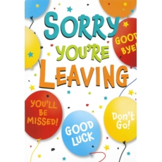 SORRY YOU'RE LEAVING CARDS, 6's, Balloons