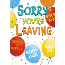 GREETING CARDS,Sorry You're Leaving 6's, Balloons