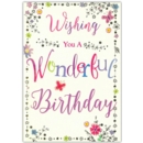 BIRTHDAY CARDS,6's Floral & Butterflies