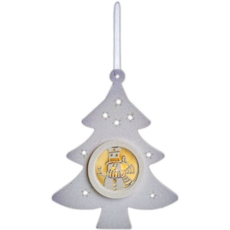 TREE DECORATION.Light Up Tree 16cm snowman  B/op (Was 3.49)