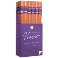 XMAS ROLLWRAP,4m Copper Wash (Was 2.49)