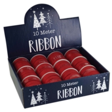 RIBBON COP,Red Glitter 10mm x 10M