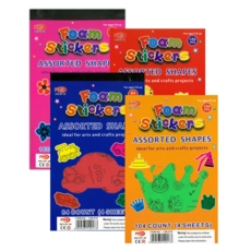 STICKERS,Foam Shapes 6 Assorted Booklets