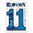 AGE 11 CARDS,Male 6's Text, Stars & Streamers