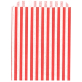PAPER BAGS,175x230mm 7 x 9in Red & White Stripe 1000