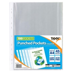 POLY POCKETS,A4 100's Recycled 45 micron (Tiger)