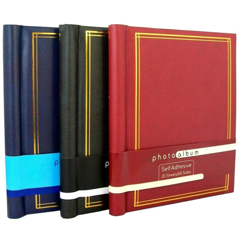PHOTO ALBUM, 20 Page S/Adh Assorted Colours