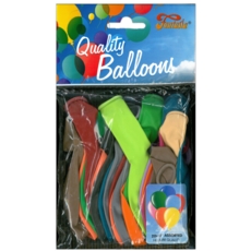 BALLOONS, Large Round 12in Asst Col 20's H/pk      PB11A