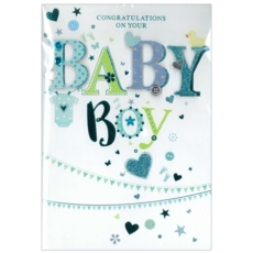 ISABEL'S GARDEN,Baby Boy 6's Hearts & Bunting (Was 1.70)