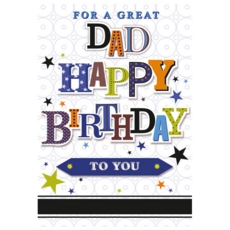 BIRTHDAY CARDS,Dad 6's Text & Stars