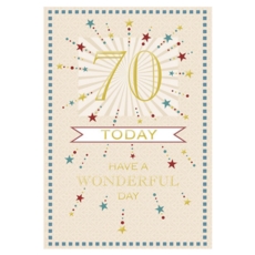 AGE 70 CARDS, 6's Male Text & Stars