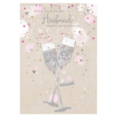 ANNIVERSARY CARDS,Husband Champagne Flutes