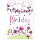 GREETING CARDS, Birthday 6's Bunting Flowers