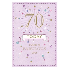 AGE 70 CARDS, 6's Female Text & Stars