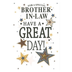 BIRTHDAY CARDS,Brother in Law 6's Text & Stars