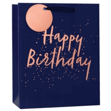 GIFT BAG,Happy Birthday Rose Gold Foil (Medium)