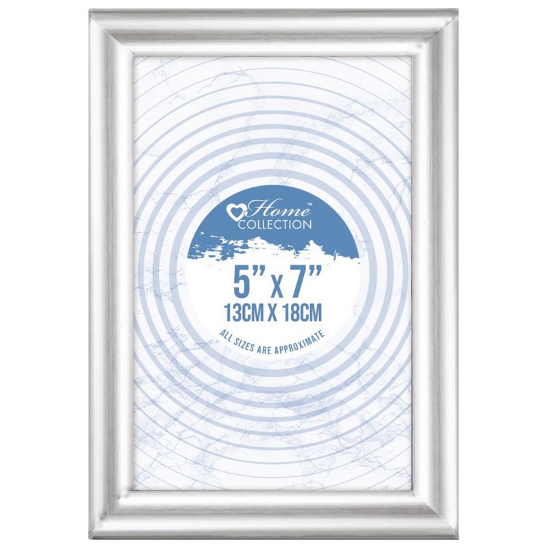 PHOTO FRAME,5x7 Square Silver Frame, Glass Insert