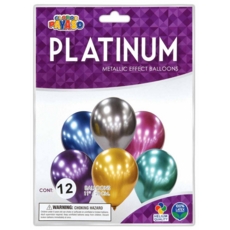 BALLOONS,Platinum Metallic 12's 11" Assorted