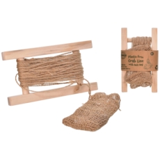 CRAB LINE,Eco Wooden,16cm With Hessian Bait Bag & 10m Line.