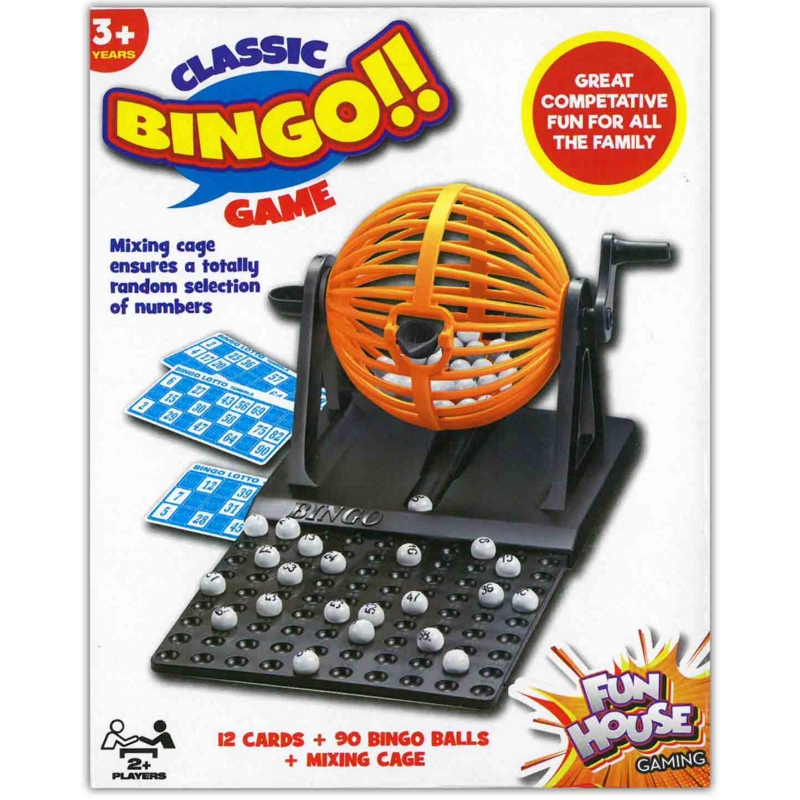 BINGO GAME, Small,Inc12 Bingo Cards + 90 Balls Boxed
