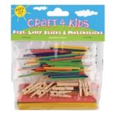 CRAFT 4 KIDS,Pegs, Lollies & Matchsticks Assorted H/pk CK05