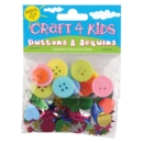 CRAFT 4 KIDS,Buttons & Sequins H/pk                      CK06