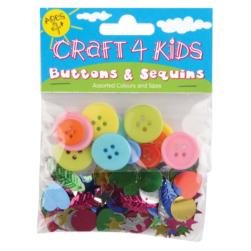 CRAFT 4 KIDS,Buttons & Sequins H/pk                      CK06