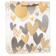 GIFT BAG,Foil Hearts (Medium)