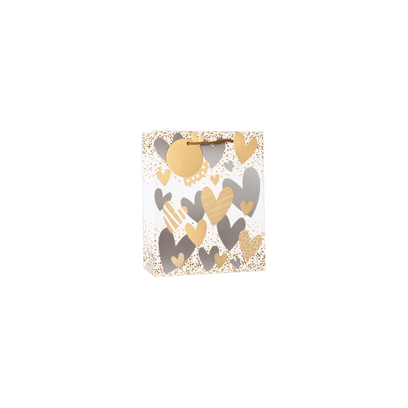 GIFT BAG,Foil Hearts (Medium)