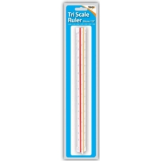 RULER,30cm 12" Triangular Scale Tri Scale Rule I/cd
