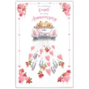GREETING CARDS,Your Anni Cute Bears in Wedding Car 6's